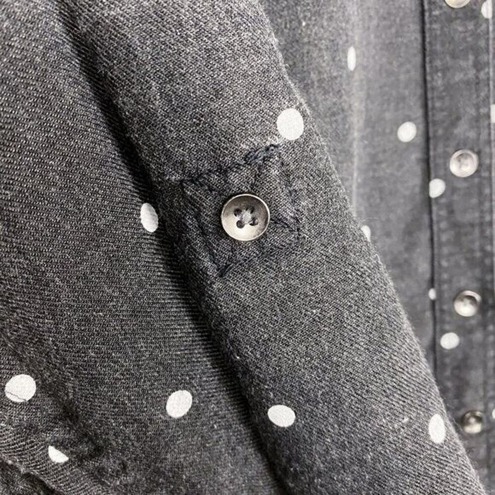 Torrid Womens Blouse Sz 1 1X 14 16 Taylor Gray Polka Dot Relaxed Fit Button Up - Picture 6 of 9